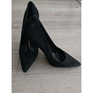 Black Suede Pointed Toe Stiletto Pumps Heels Women’s Size 38 (US 7.5) Elegant Sh
